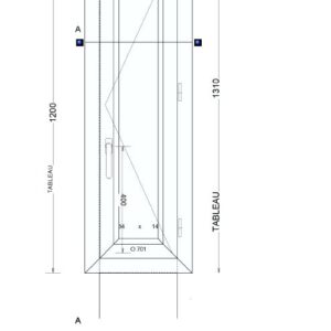 Fenêtre PVC 1 vantail trapèze sommet droit