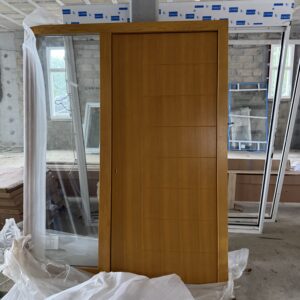 Porte entrée en Chêne avec vitrage